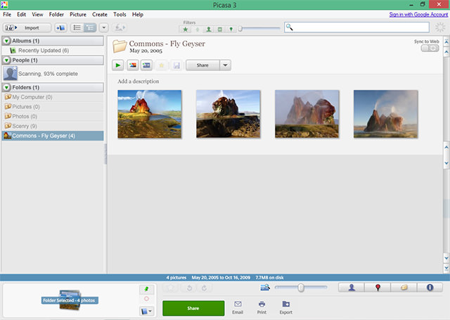 Google Picasa works with the following file extensions: