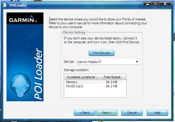 Garmin POI Loader screenshot