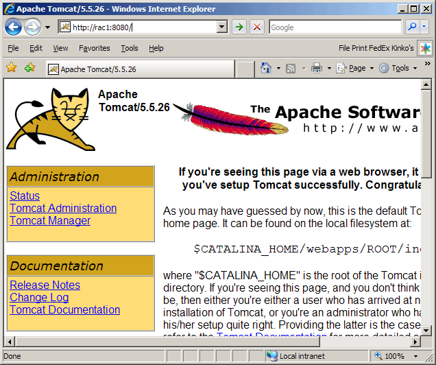 Apache Tomcat works with the