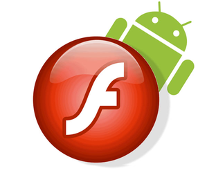 Adobe flash logo with google android