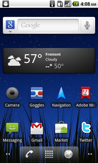 Google Android main screen