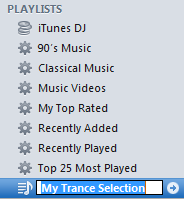 Apple Playlists menu