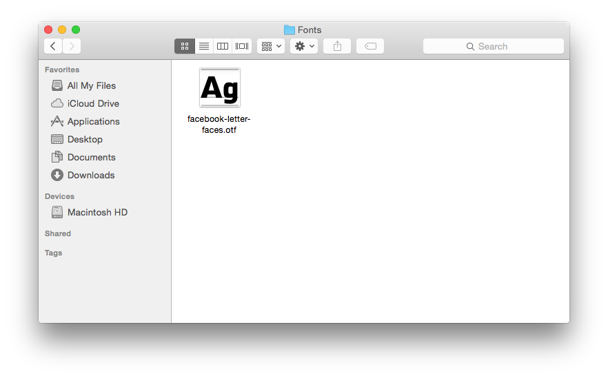 OS X User Library Font folder