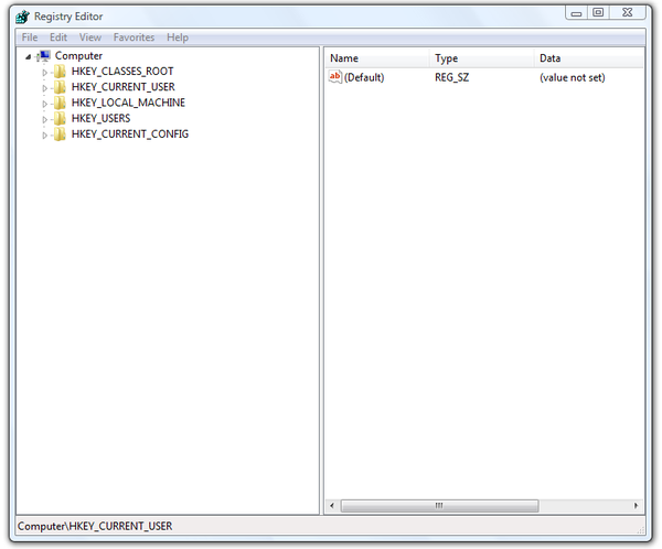 Microsoft Windows Registry Editor