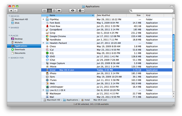 Mac OS X Lion Install Mac OS X Lion application
