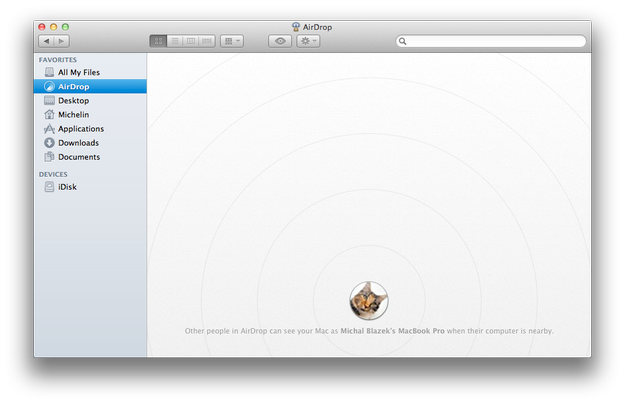 Mac OS X Lion AirDrop
