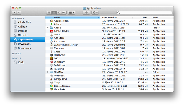 Mac OS X Lion Finder window