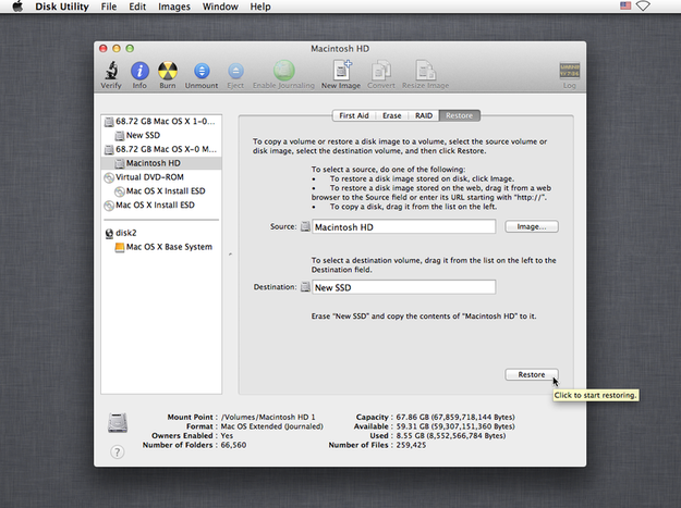 Disk Utility Clone Drives
