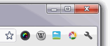 Extensions launch icons in chrome web browser screenshot.