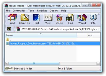 WinRAR open RAR file