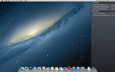 Mac OS X 10.8 Notification Center