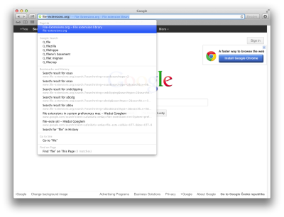 Mac OS X 10.8 new Safari 5.2. search box.