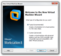 Step 1 of making of new virtual machine in VMware.