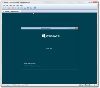 Step 2 of Windows 8 installation process in VMware virtual machine.
