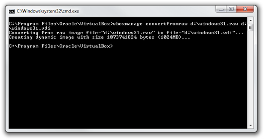 Windows command line vboxmanage