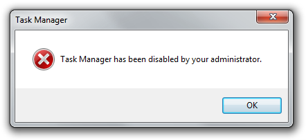 Task Manager has been disabled by your administrator.