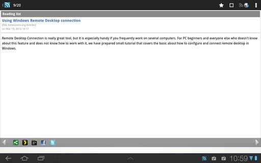 D7 Google Reader on Android 3.1 Honeycomb