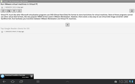 FeedR News Reader on Android 3.1 Honeycomb