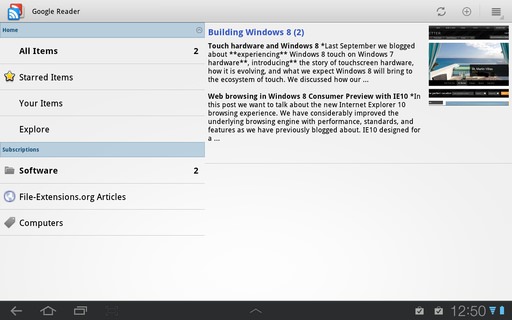 Google Reader Official on Android 3.1 Honeycomb