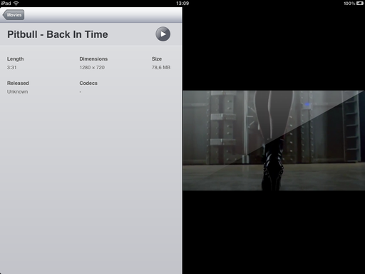Apple iPad Videos application