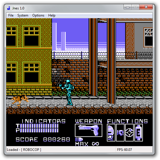 Robocop 1987 game emulated using Jnes.