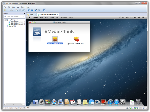 Install VMware Tools to Mac OS X