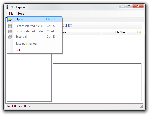 NbuExplorer open .nbu file