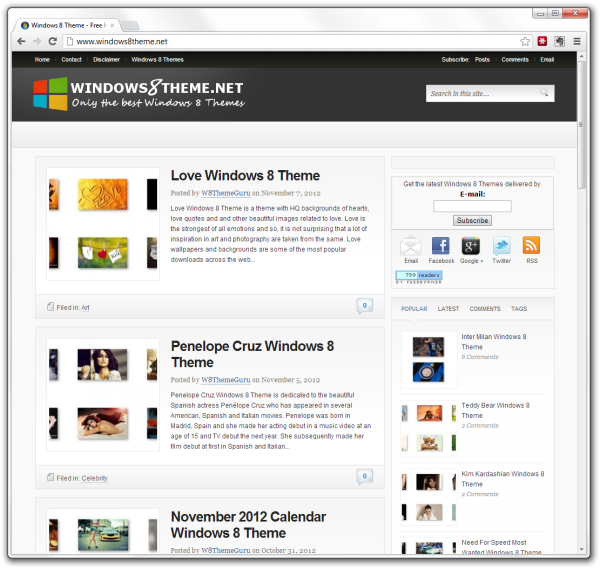 windows8theme.net website screenshot