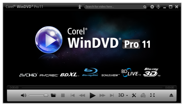 Corel WinDVD media player