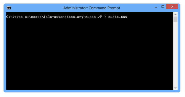 Windows command prompt tree command with file list