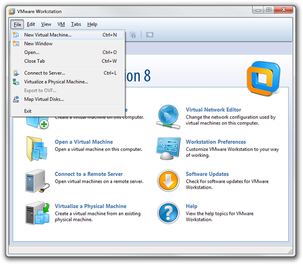 VMware Workstation create new virtual machine