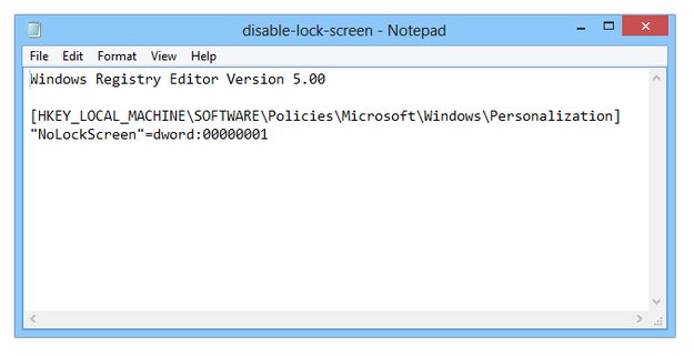 Microsoft Windows Notepad create .reg file