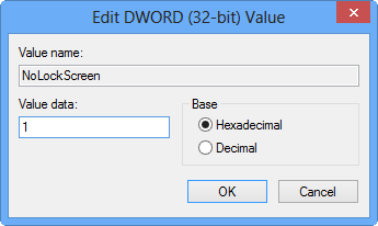 Registry Editor edit DWORD Value