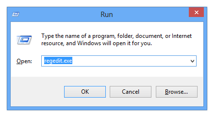 Windows 8 run registry editor