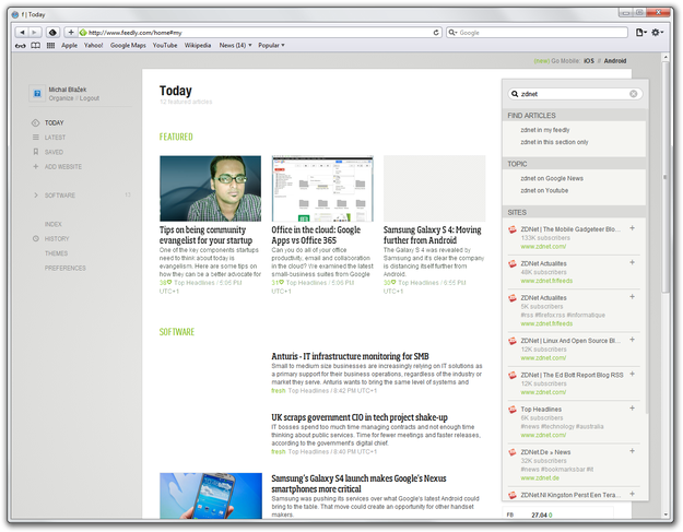 Feedly RSS search