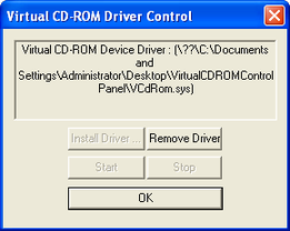 Virtual CD-ROM Driver Control