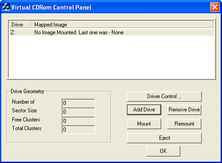 Virtual CDRom Control Panel create virtual drive