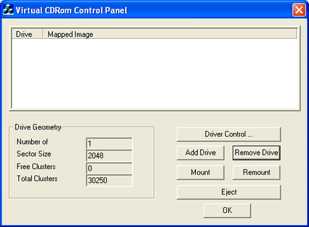 Virtual CDRom Control Panel