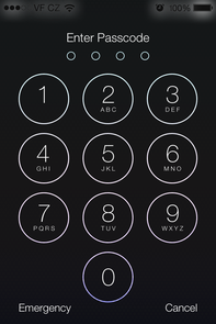 iOS 7 lock screen passcode