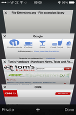 iOS 7 Safari browsing tabs