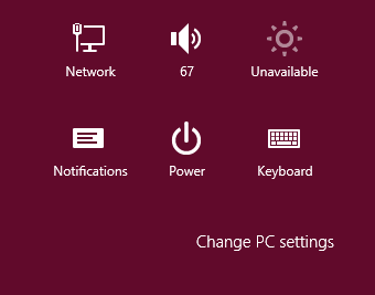Windows 8 Charms Settings Change PC Settings