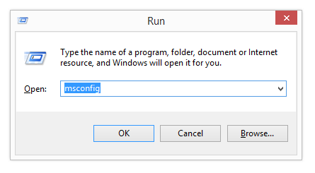 Windows 8 run msconfig