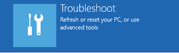 Windows 8 troubleshoot button