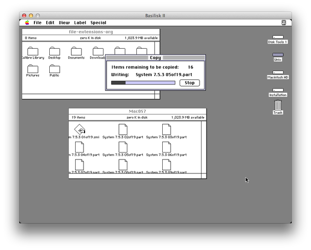 Mac OS 7 copy installation