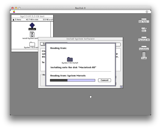 Mac OS 7 installation process