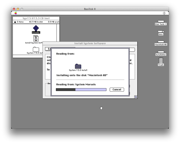 Mac OS 7 installation process