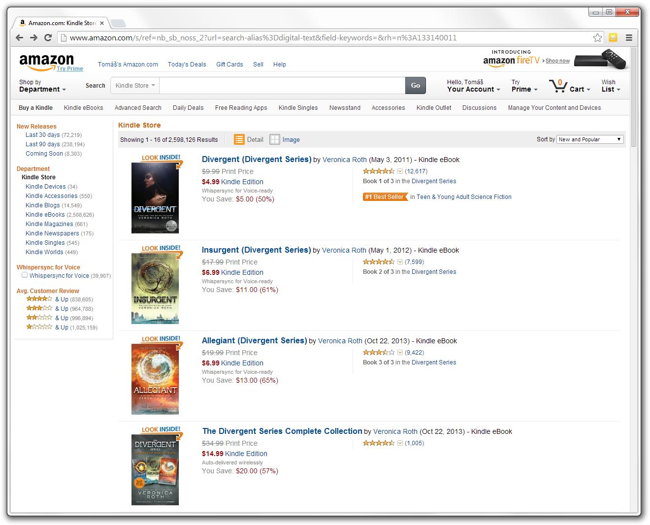 Amazon Kindle store opened using web browser