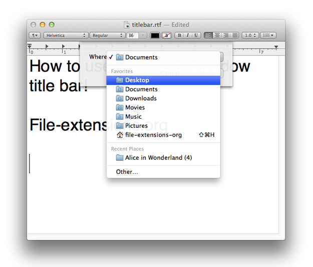 OS X window title bar move to