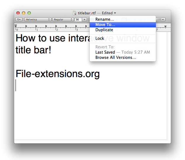 OS X interactive window title bar
