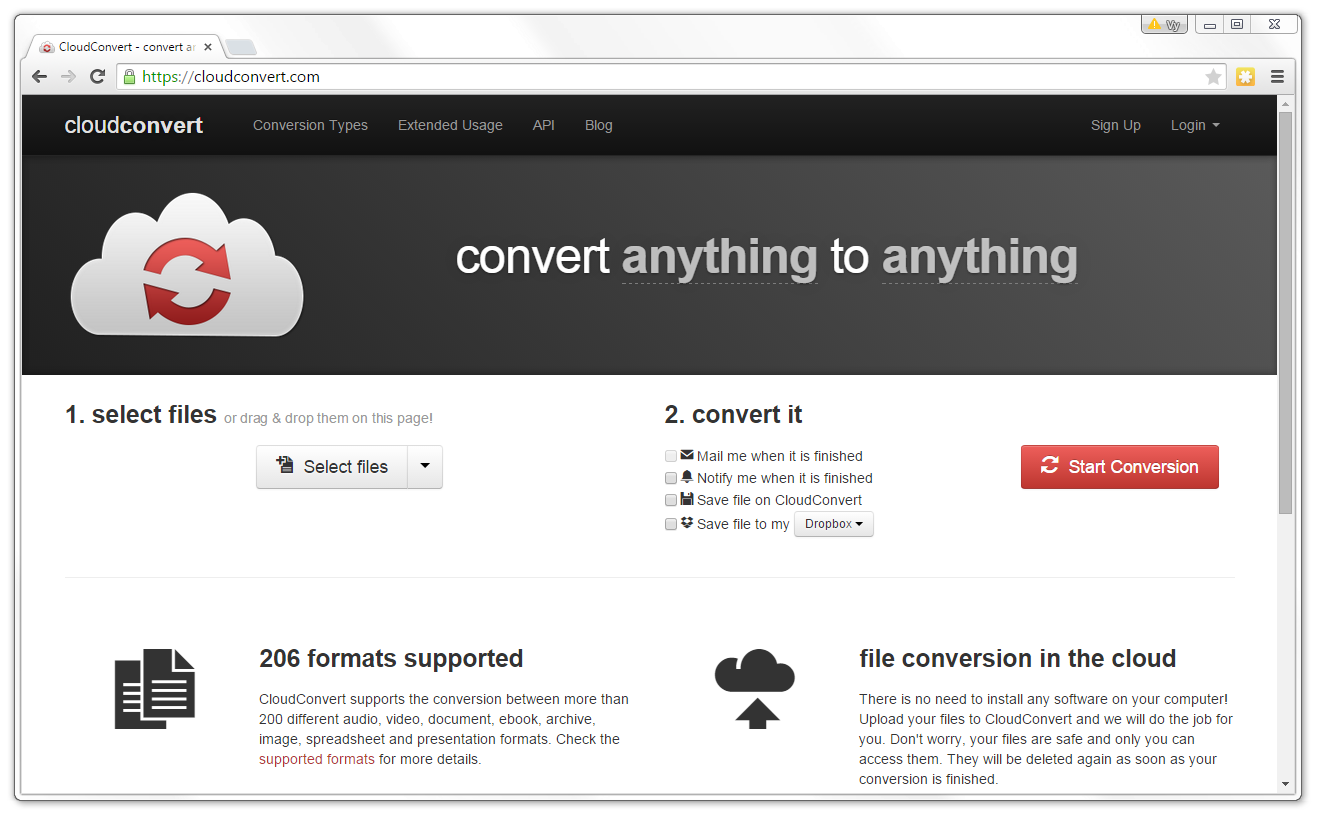 Cloudconvert screenshot